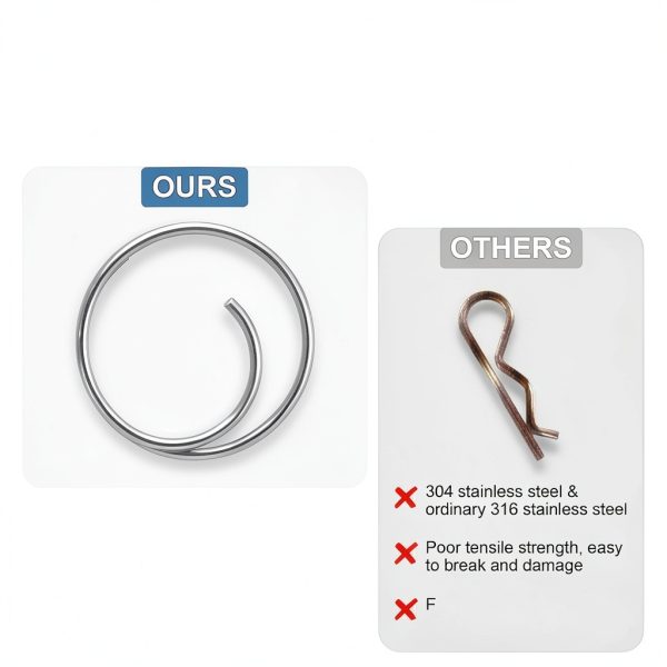 Stainless Steel Cotter Ring Kit 66pcs 5 Sizes Dunkive 316 Marine Pin-4